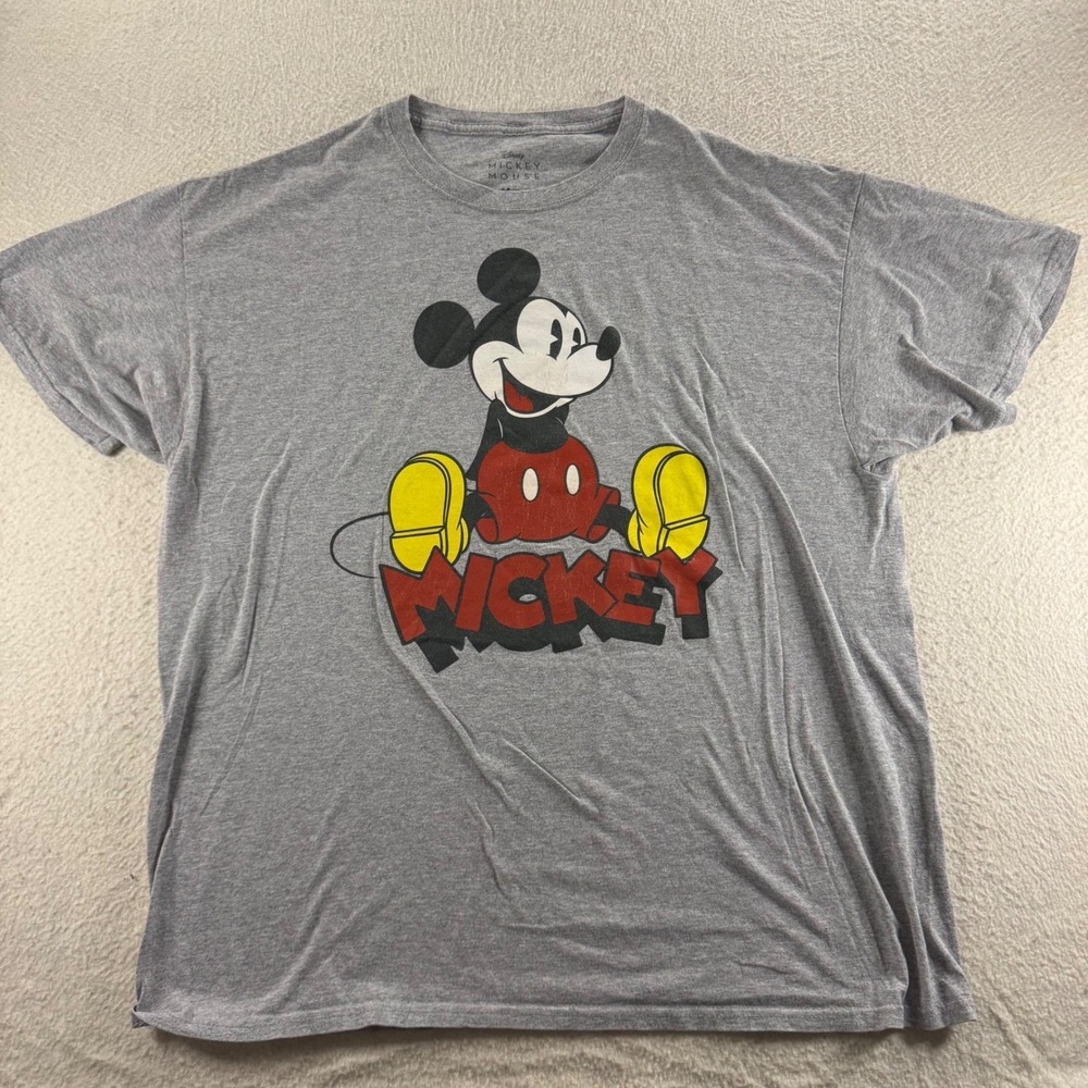 Disney Mickey Mouse Graphic T-Shirt Mens XL Grey Retro Short Sleeve Nostalgia